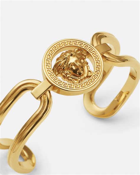 versace medusa plaque bracelet|Versace Medusa leather bracelet.